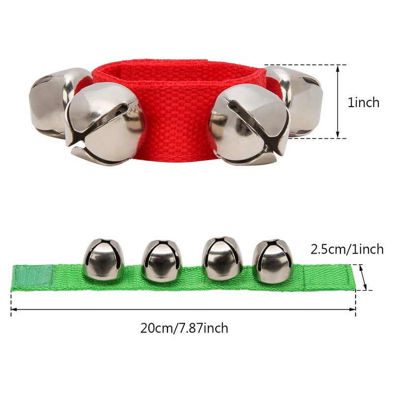 Coolrunner 6 Pcs Christmas Band Wrist Bells Bracelets Jingle Musical Ankle Bells Instrument Percussion Rhythm for Christmas Party Favors Festival Accessories for Kids - Image 2